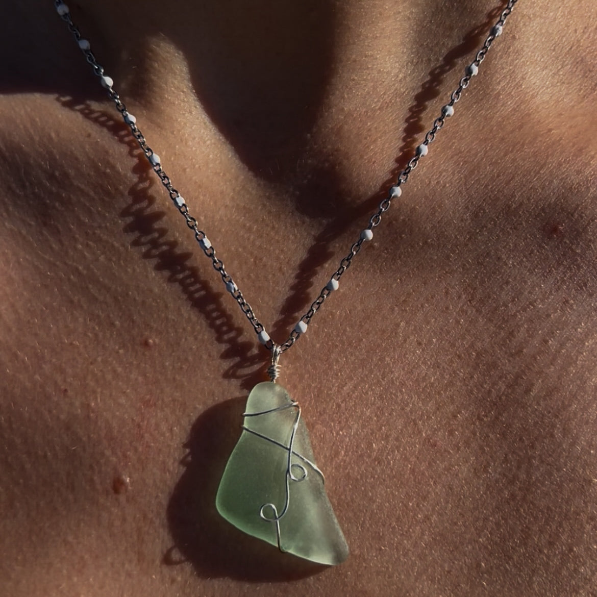Green Sea Glass Necklace