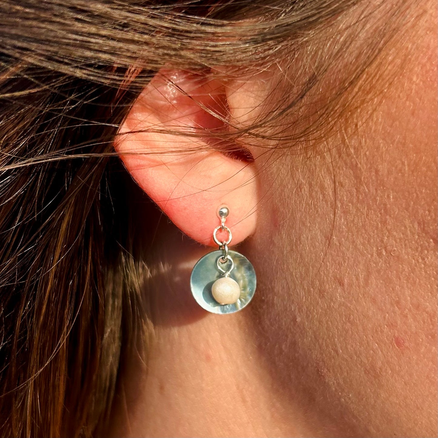 Blue Shell & Pearl Studs