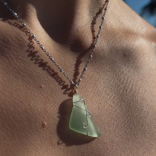 Green Sea Glass Necklace