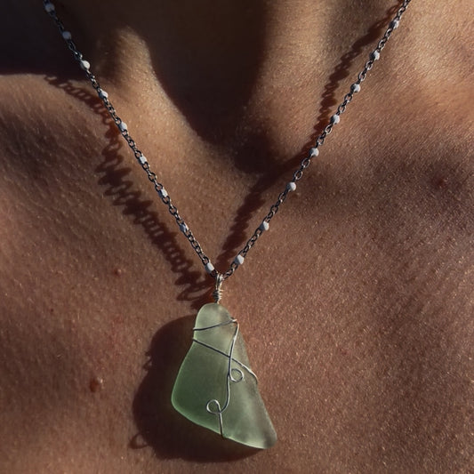 Green Sea Glass Necklace