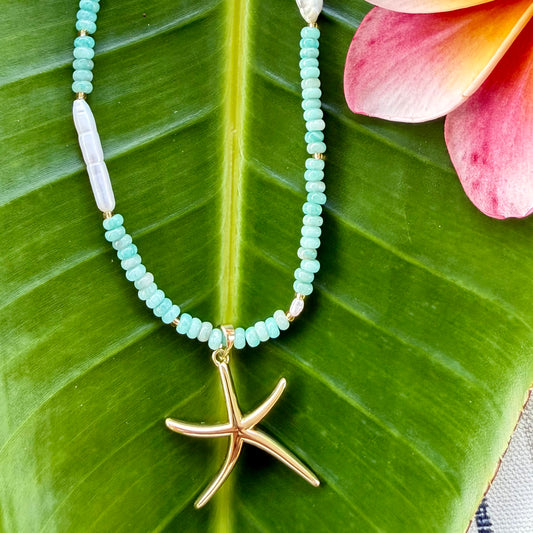 Blue Starfish Necklace