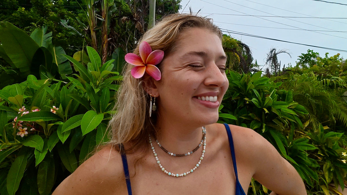 Palm Pearl Hoop Earrings
