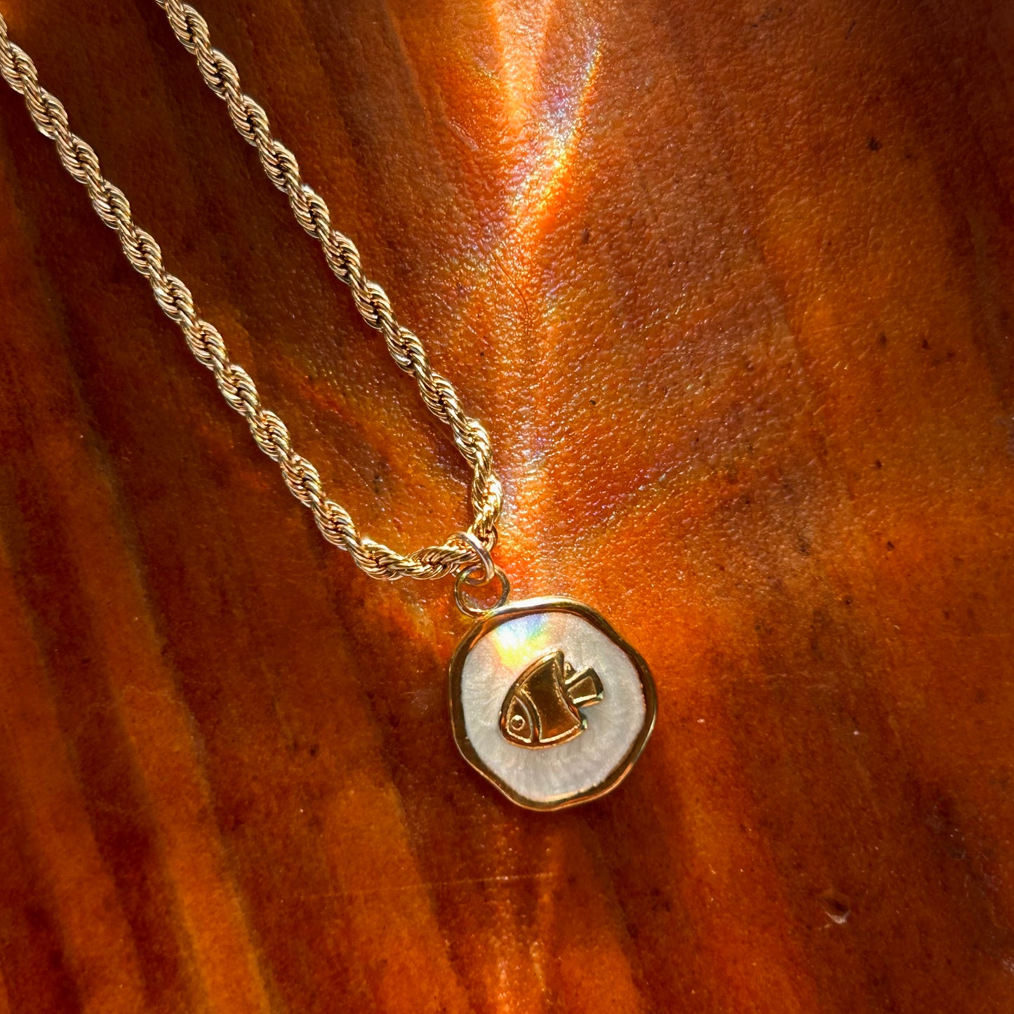 Mini Fish Medallion Necklace