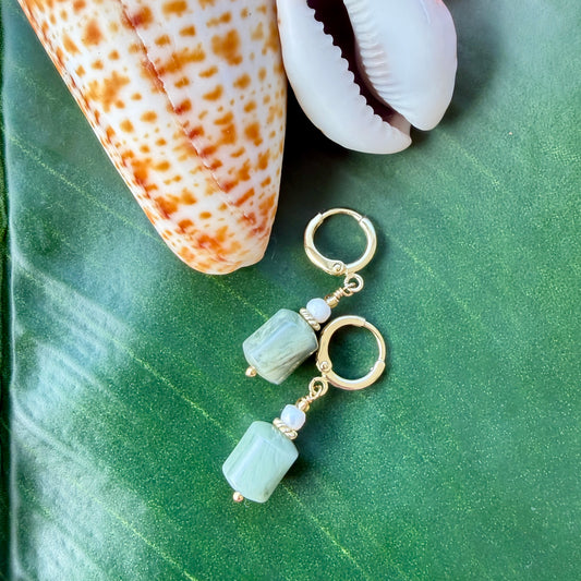 Palm Pearl Hoop Earrings