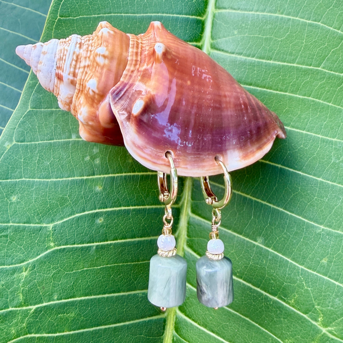 Palm Pearl Hoop Earrings