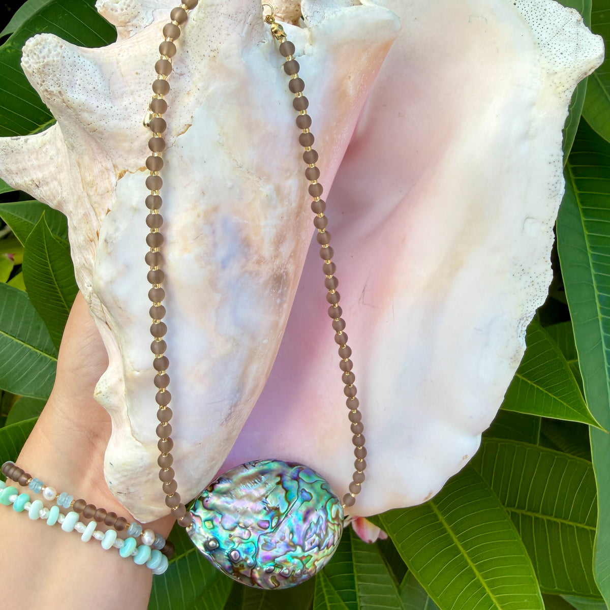 Queen Angelfish Sea Glass Necklace